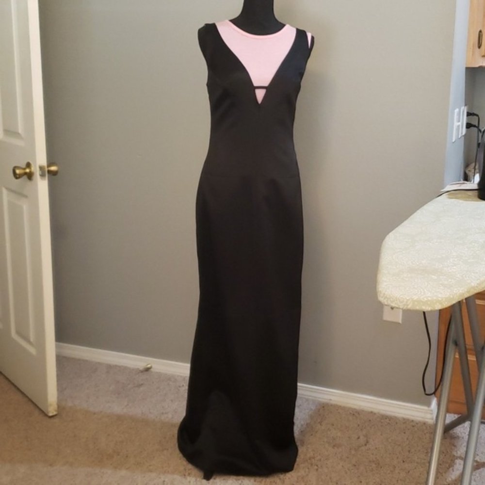 ABS Evening by Allen Schwartz Size 10, Black (pink for contrast only)